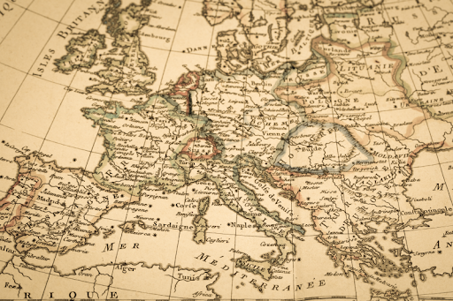 Image showing map of ancient Europe and where the history of puzzles originated